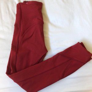 Lululemon Red Ribbed Leggings Size 4